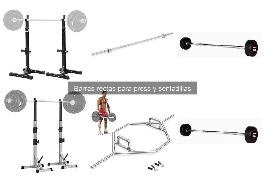 Comparativa de materiales en barras rectas para press y sentadillas
