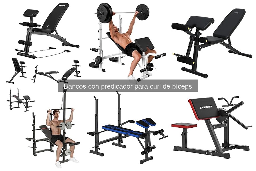 Ejercicios con banco con predicador para gimnasio en casa