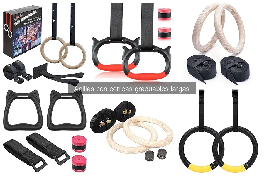 Guía de anillas con correas graduables largas para entrenamiento