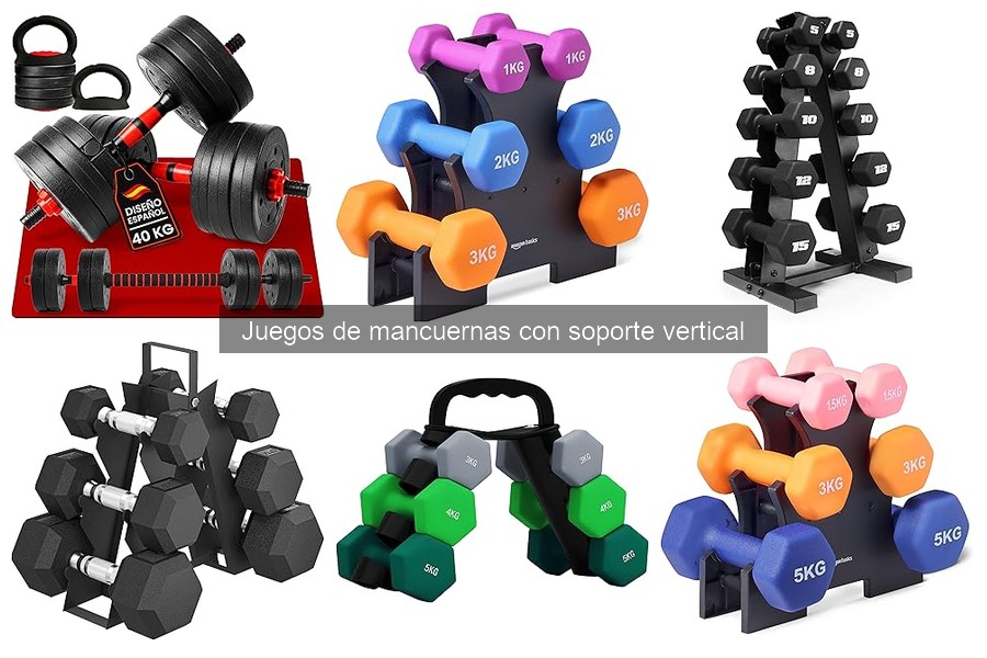 Mejora tu rutina con juegos de mancuernas y soporte vertical