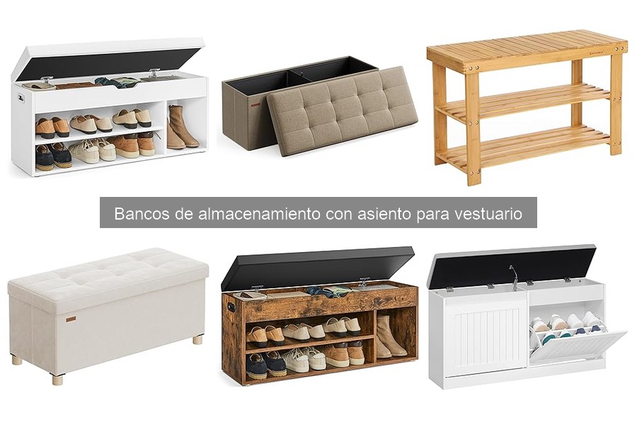 Mejores bancos de almacenamiento con asiento para vestuario
