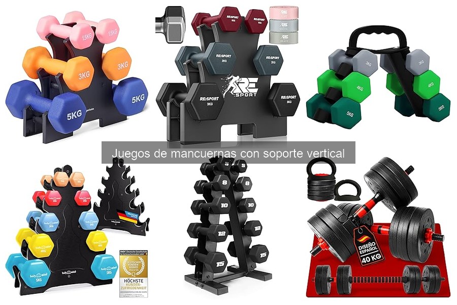 Mejores juegos de mancuernas con soporte vertical para principiantes