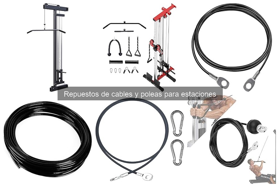 Tipos de cables y poleas para estaciones de entrenamiento